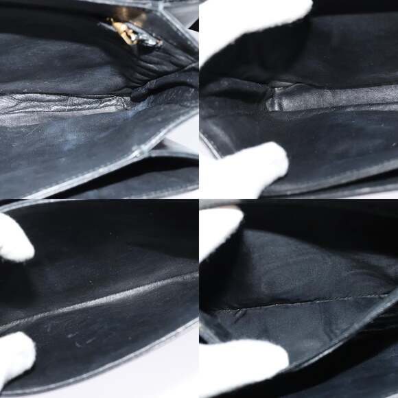 GUCCI Shoulder Bag Leather Black Gold - Picture 12 of 12